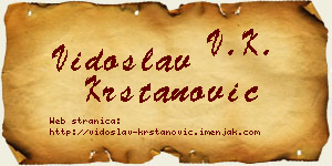 Vidoslav Krstanović vizit kartica